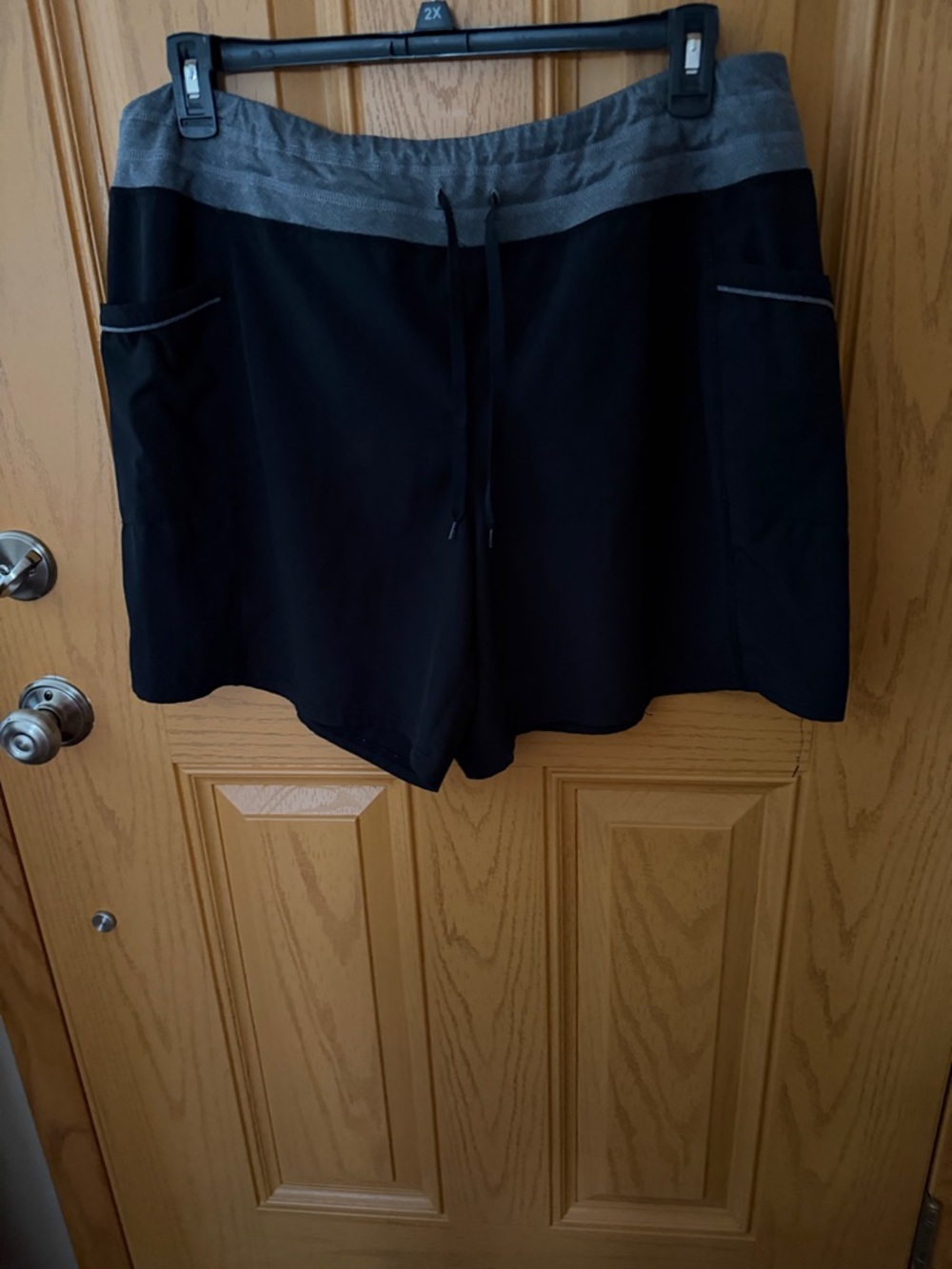 Women’s RBX Black Shorts with Gray Waistband and Drawstring 1X